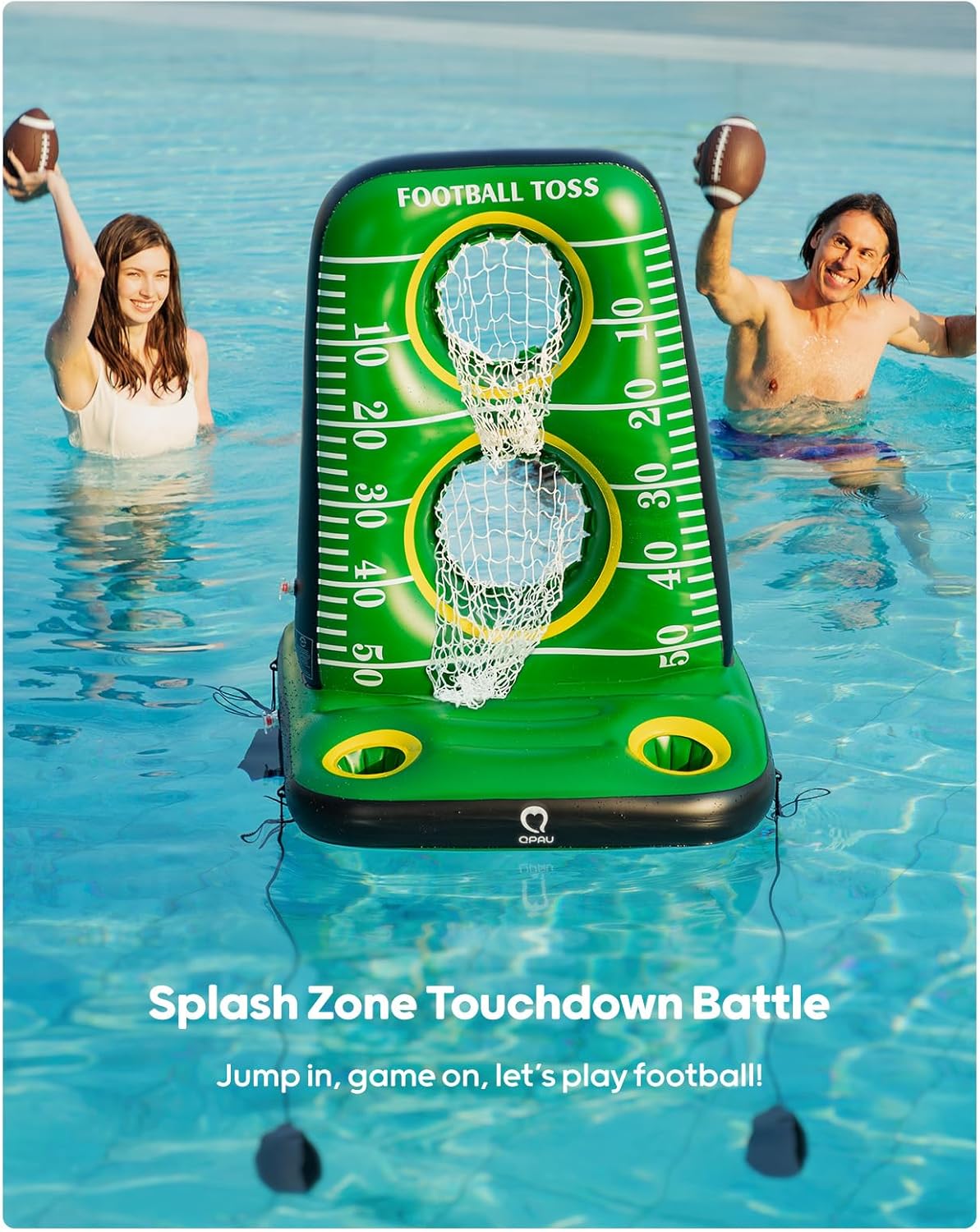 Inflatable Football Toss Game for Pool - QPAU