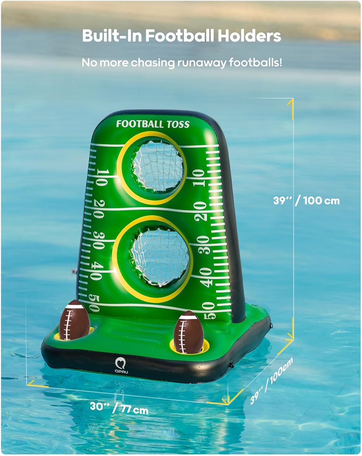 Inflatable Football Toss Game for Pool - QPAU
