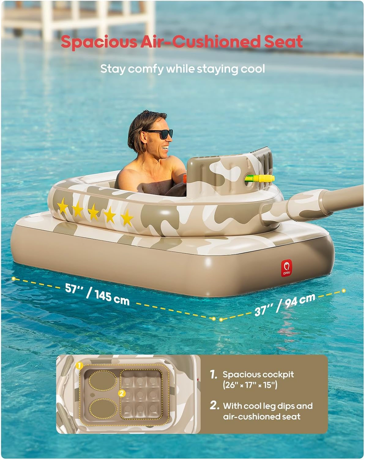 Inflatable Tank Pool Float - QPAU