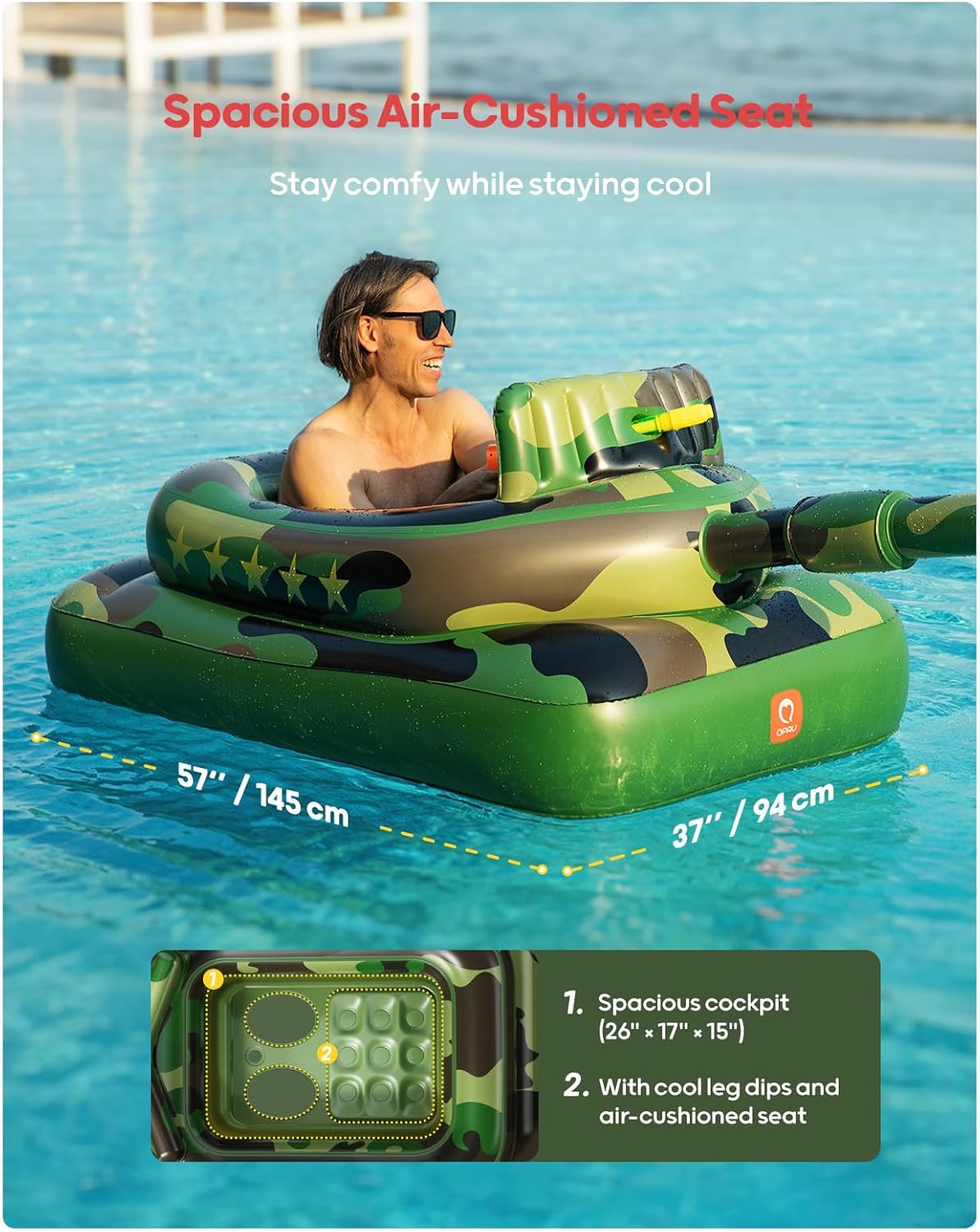 Inflatable Tank Pool Float - QPAU