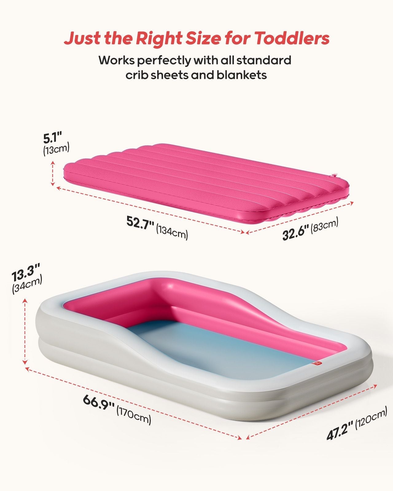 Large Inflatable Toddler Travel Bed - QPAU