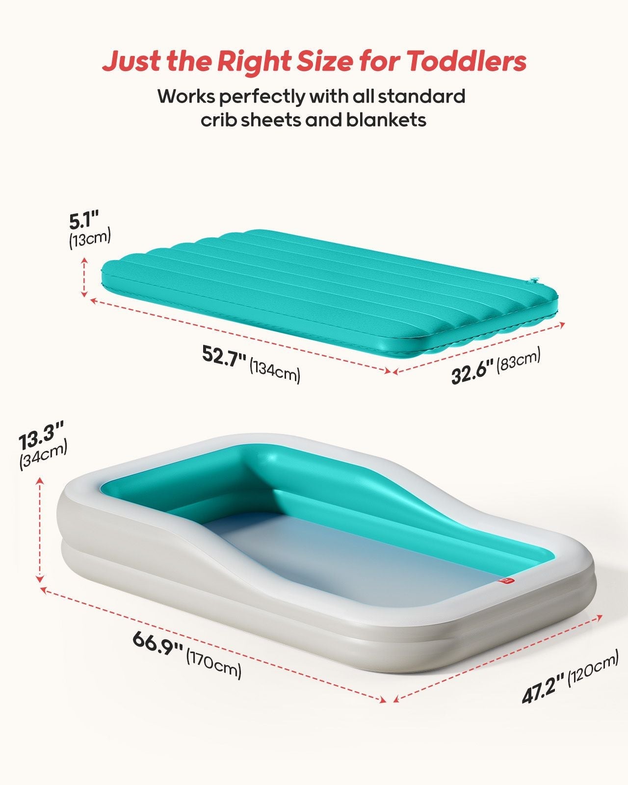 Large Inflatable Toddler Travel Bed - QPAU