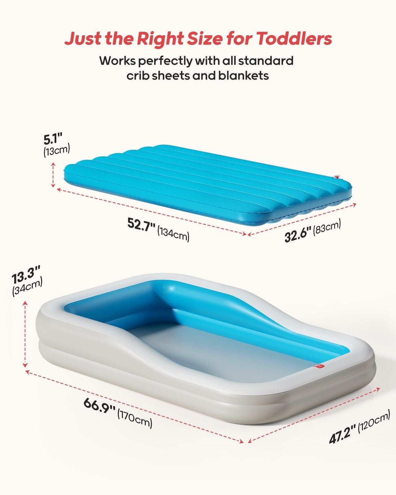 Large Inflatable Toddler Travel Bed - QPAU