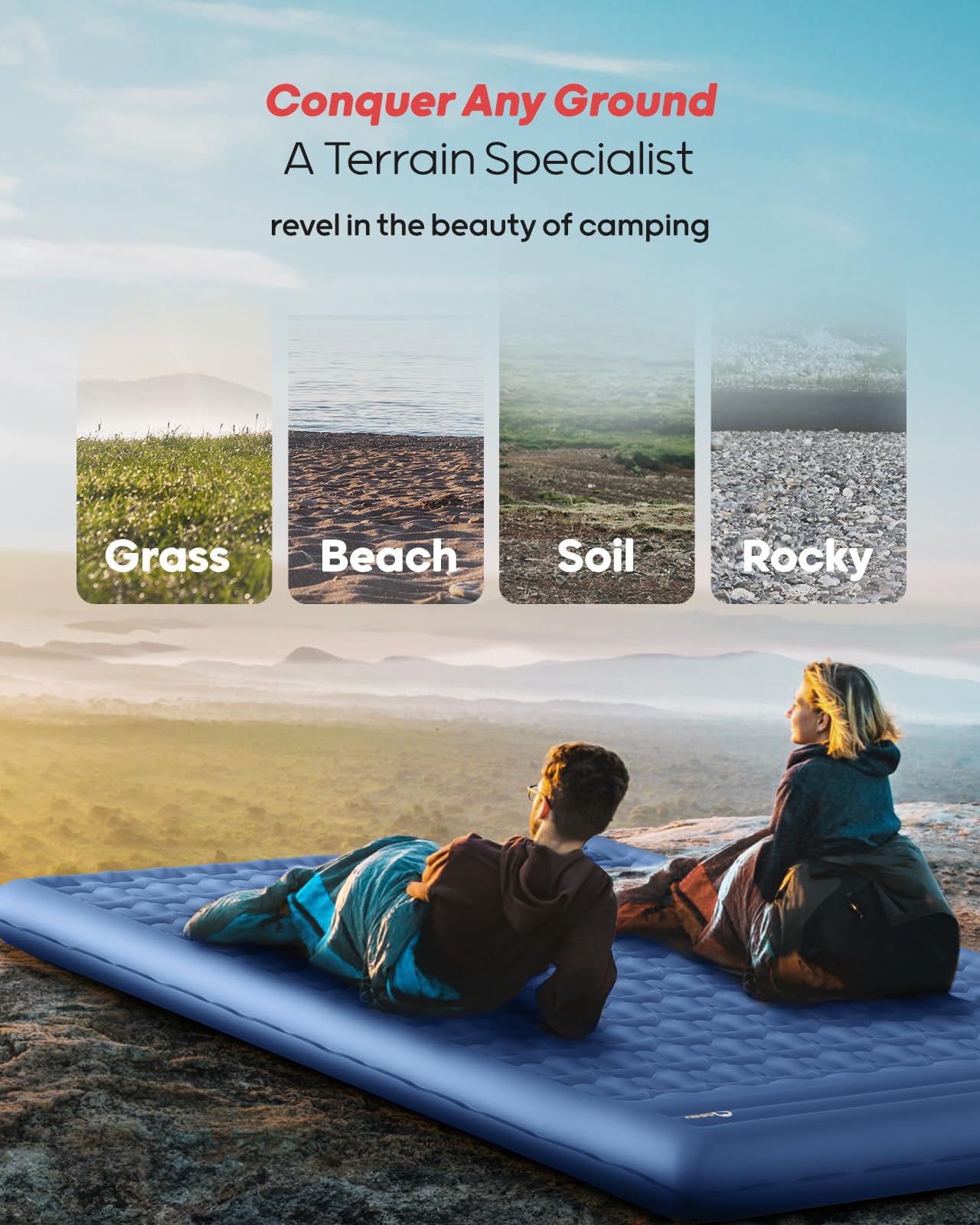 QPAU Camping Sleeping Pad | 2 Person Camping Mat - QPAU