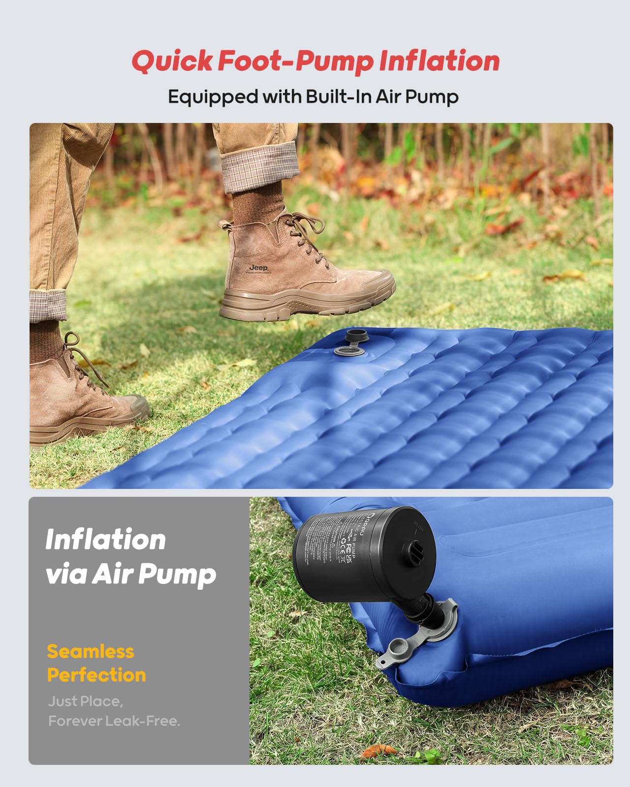 QPAU Camping Sleeping Pad | 2 Person Camping Mat - QPAU
