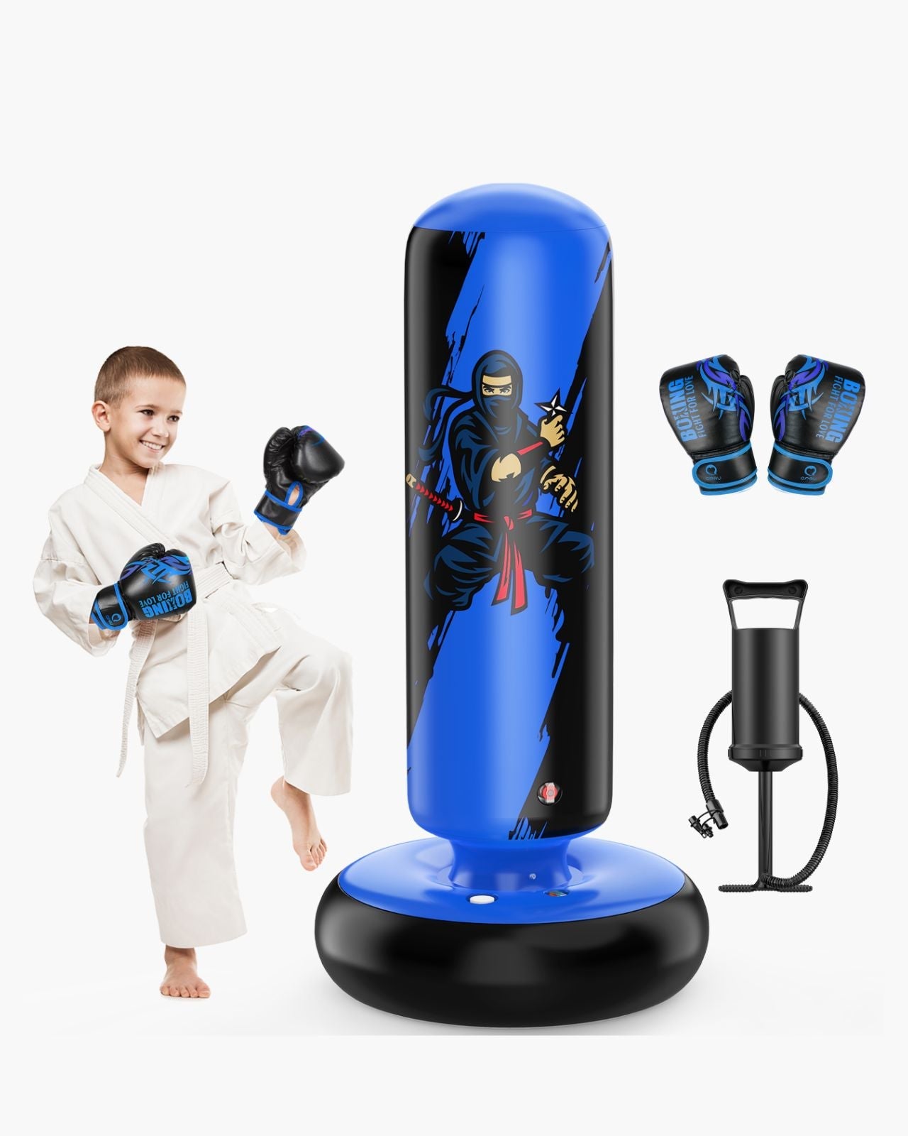 QPAU Durable Kids Punching Bag with Gloves - QPAU