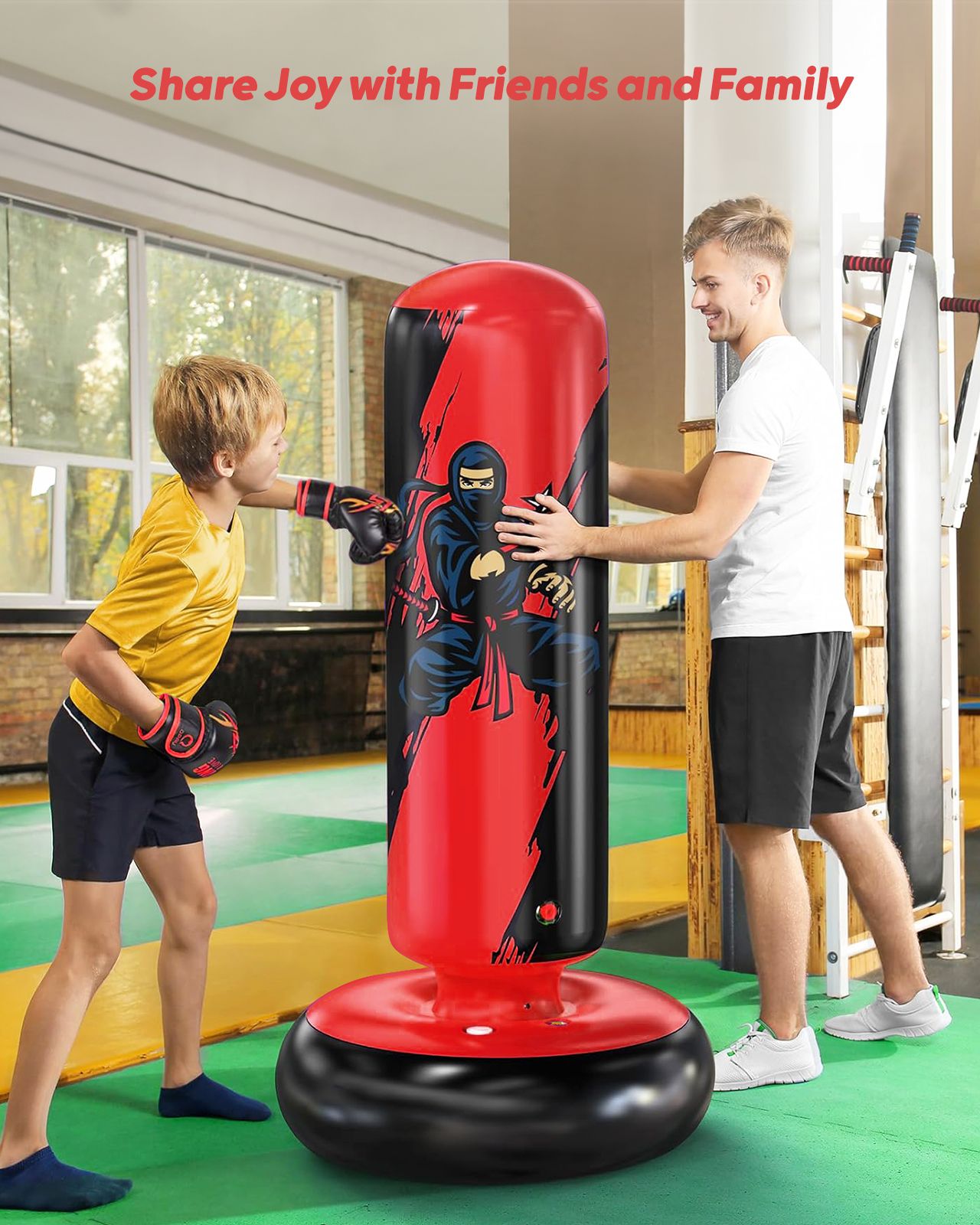 QPAU Durable Kids Punching Bag with Gloves - QPAU