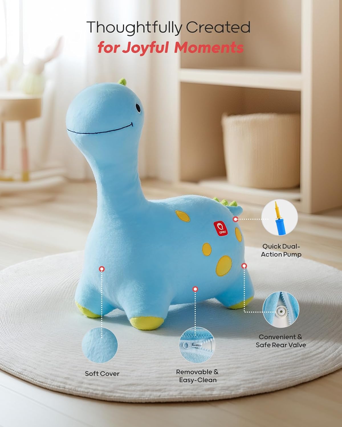 QPAU Inflatable Dinosaur Bouncy Horse - QPAU
