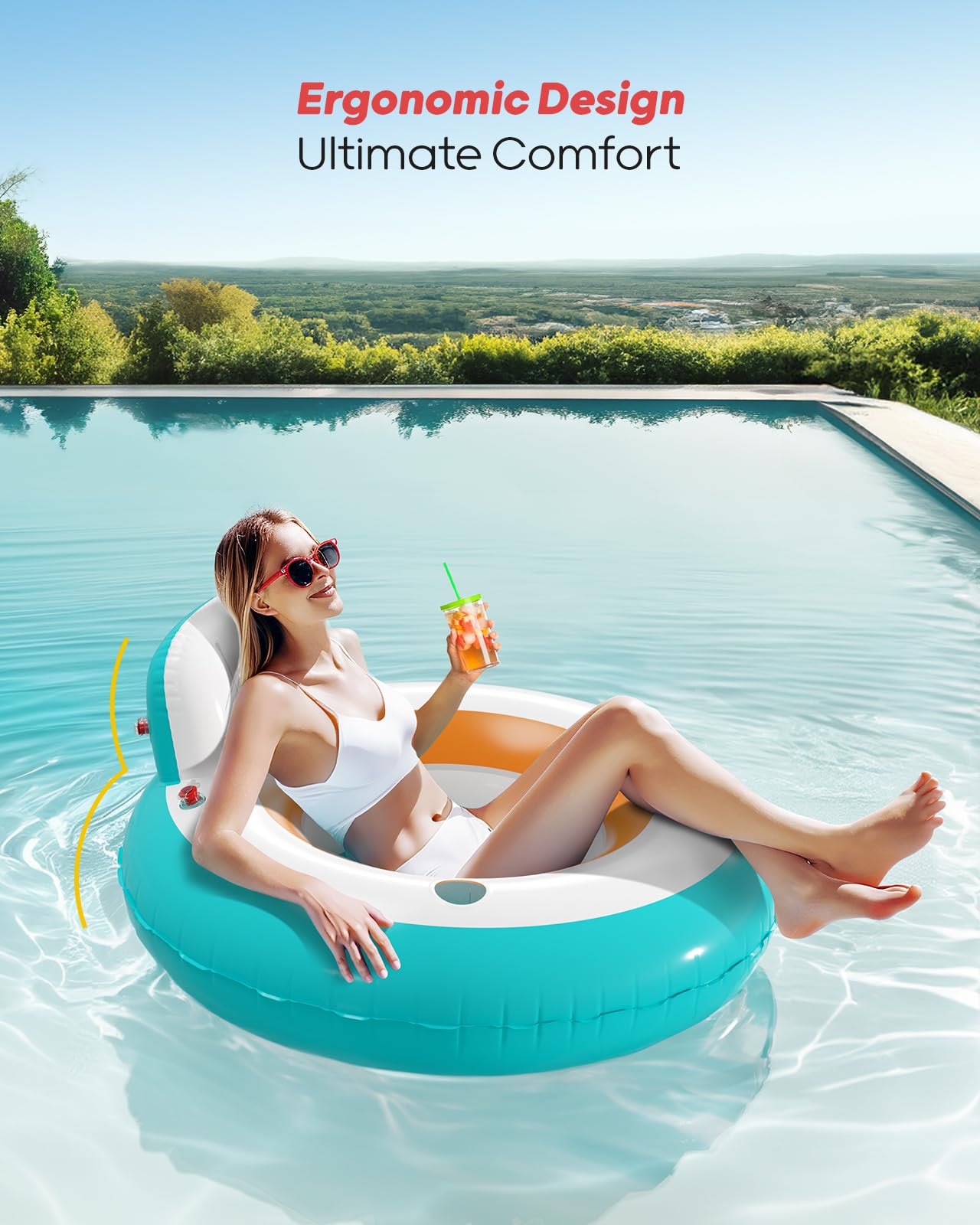 QPAU Inflatable Pool Floats | Summer Water Play Party - QPAU