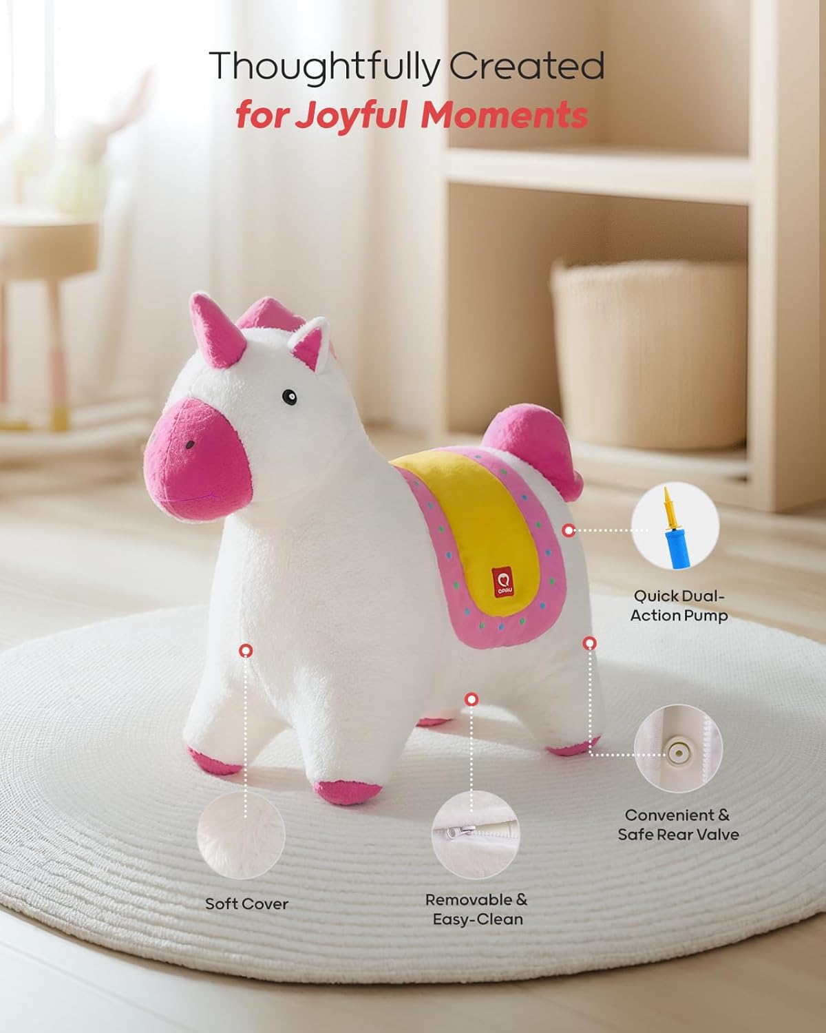 QPAU Inflatable Unicorn Bouncy Horse - QPAU