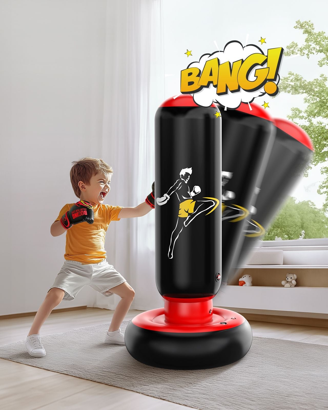 QPAU Larger Stable Punching Bag for Kids - QPAU