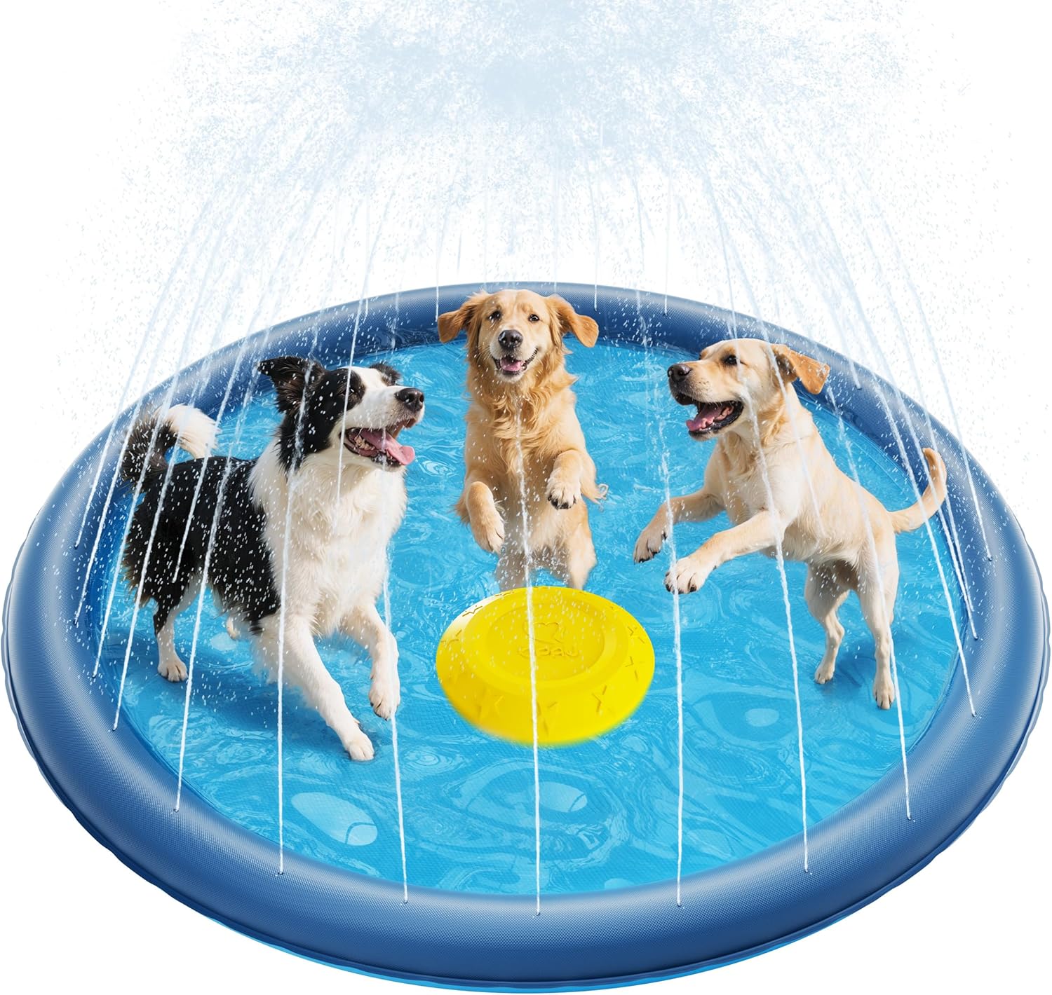 Splash Pad with Flying Disc for Dogs & Kids