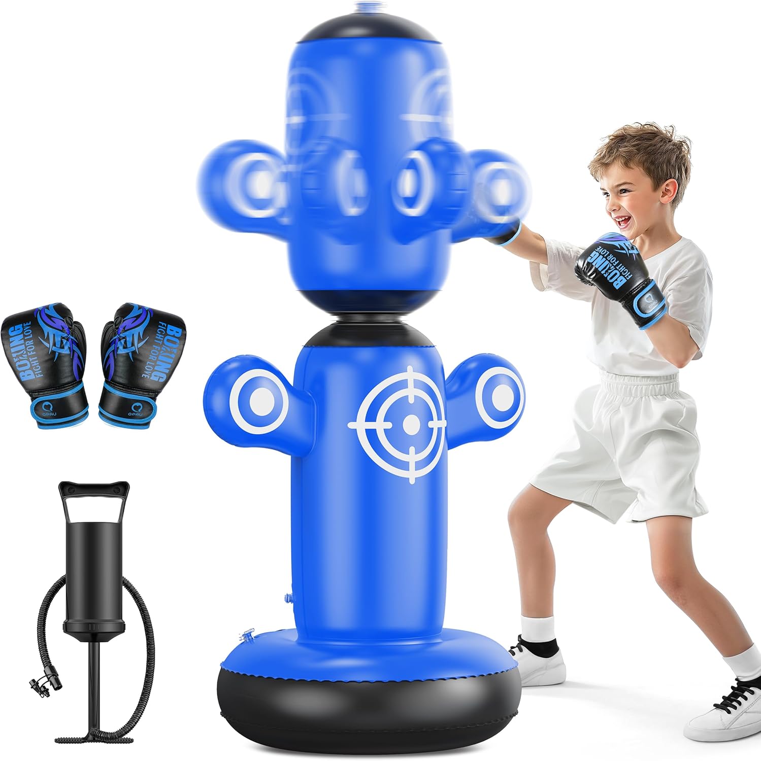 QPAU 360° Rotatable Kids Punching Bag with Gloves