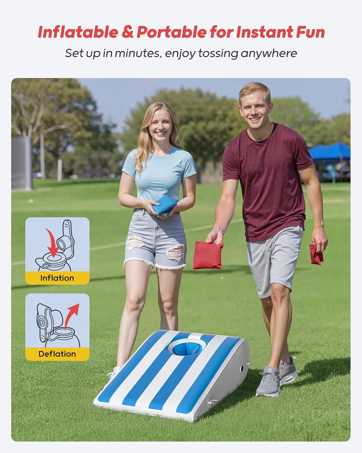 Inflatable Cornhole Board Set