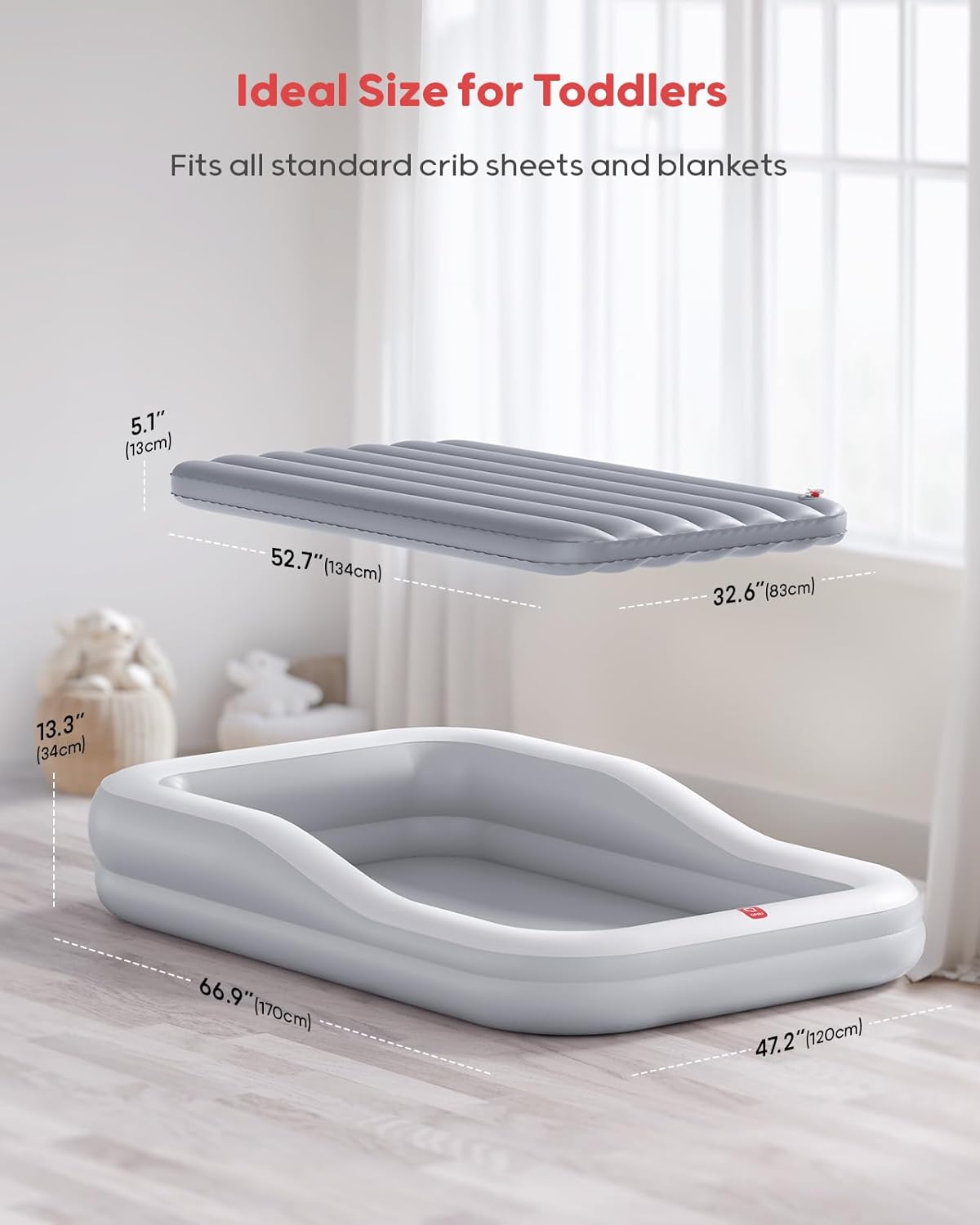 Inflatable Toddler Travel Bed with Tent & Mosquito Net