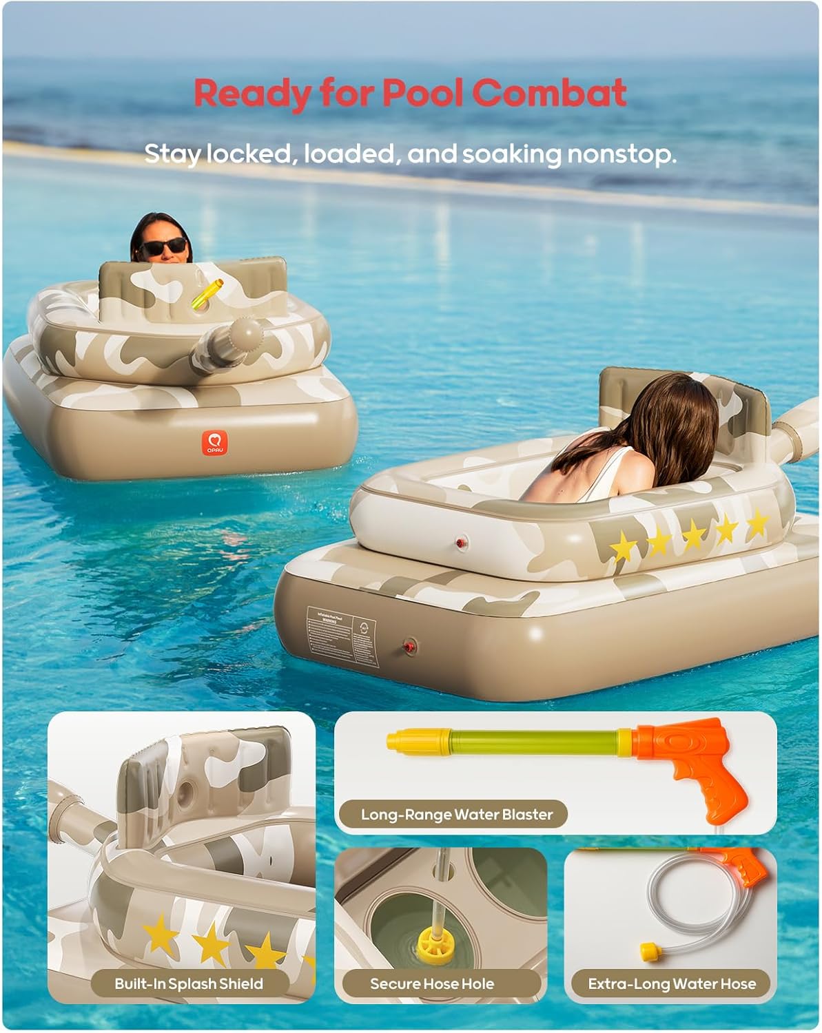 Inflatable Tank Pool Float