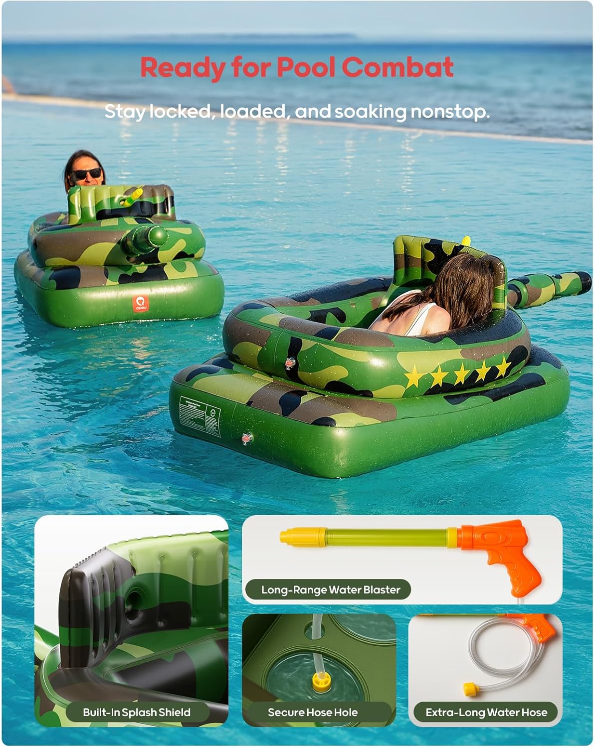 Inflatable Tank Pool Float