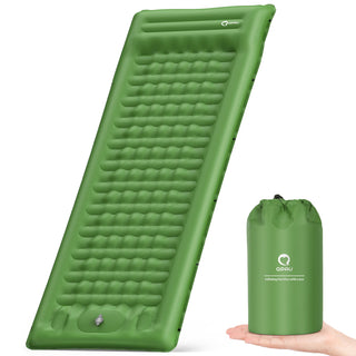 QPAU Camping Sleeping Pad - 76''x26'' with Built-in Foot Pump