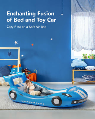 QPAU Inflatable Toddler Travel Bed with Racing Car Design