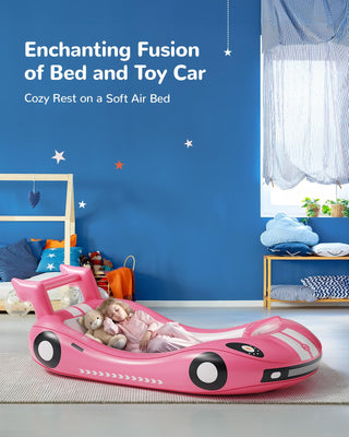 QPAU Inflatable Toddler Travel Bed with Racing Car Design