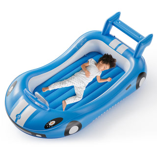 QPAU Inflatable Toddler Travel Bed with Racing Car Design