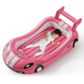 QPAU Inflatable Toddler Travel Bed with Racing Car Design