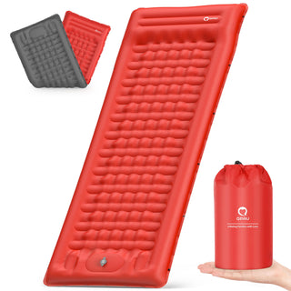 QPAU Camping Sleeping Pad - 76''x26'' with Built-in Foot Pump