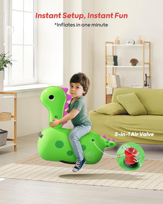 QPAU Dinosaur Bouncy Horse - Super Bouncy Ride-On Toy for Toddlers