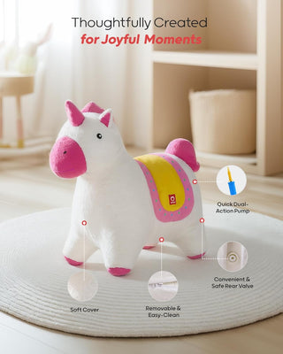 QPAU Inflatable Unicorn Bouncy Horse