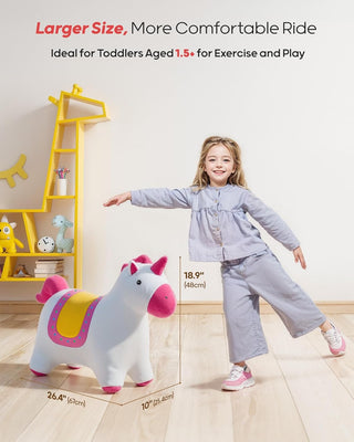 QPAU Inflatable Unicorn Bouncy Horse