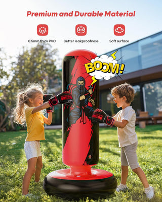 QPAU Durable Kids Punching Bag with Gloves