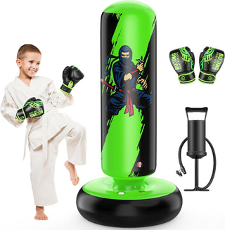 QPAU Durable Kids Punching Bag with Gloves