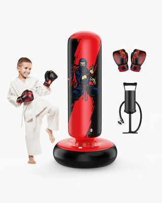 QPAU Durable Kids Punching Bag with Gloves