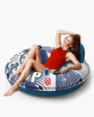 QPAU Heavy Duty Inflatable River Tube with Backrest & Cup Holders