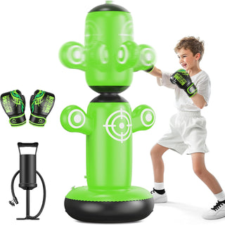 QPAU 360° Rotatable Kids Punching Bag with Gloves