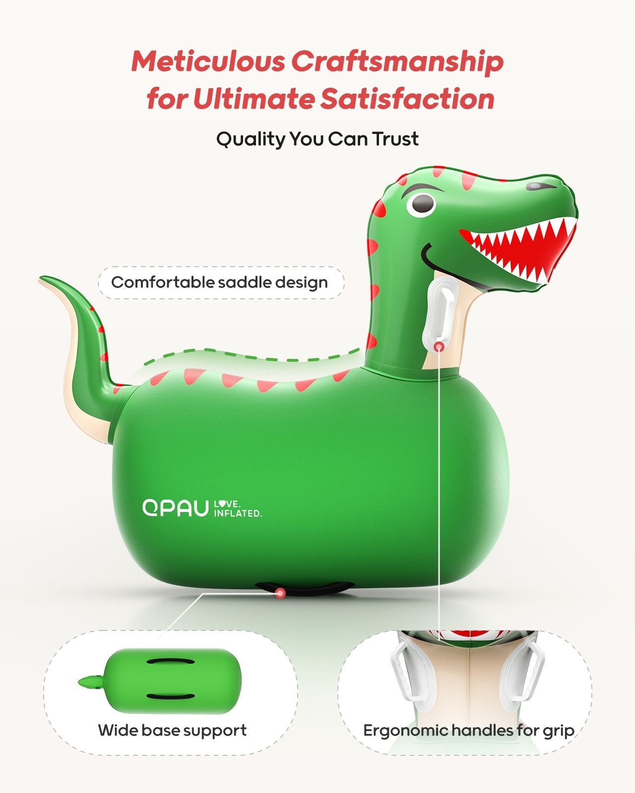 Giant Inflatable Dinosaur Bouncy Toy - Dual Hoppers - QPAU