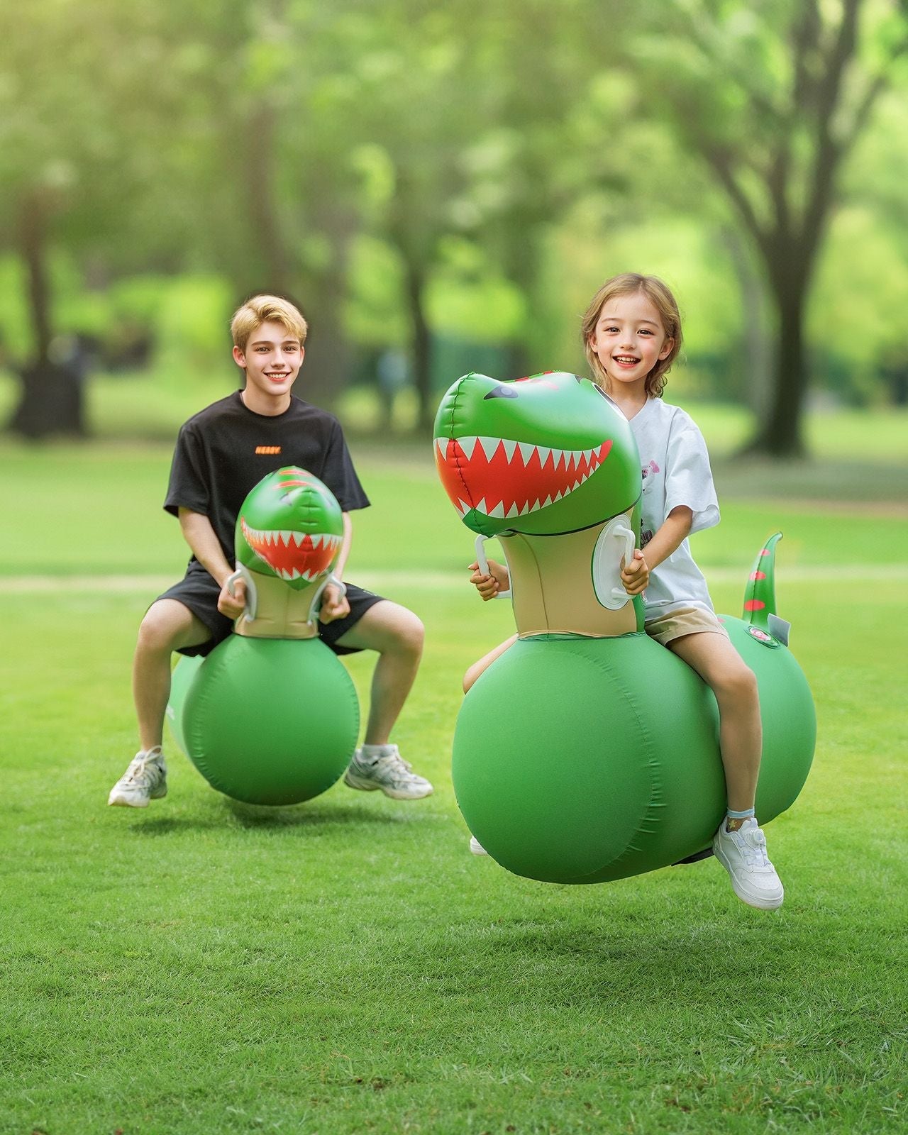 Giant Inflatable Dinosaur Bouncy Toy - Dual Hoppers - QPAU