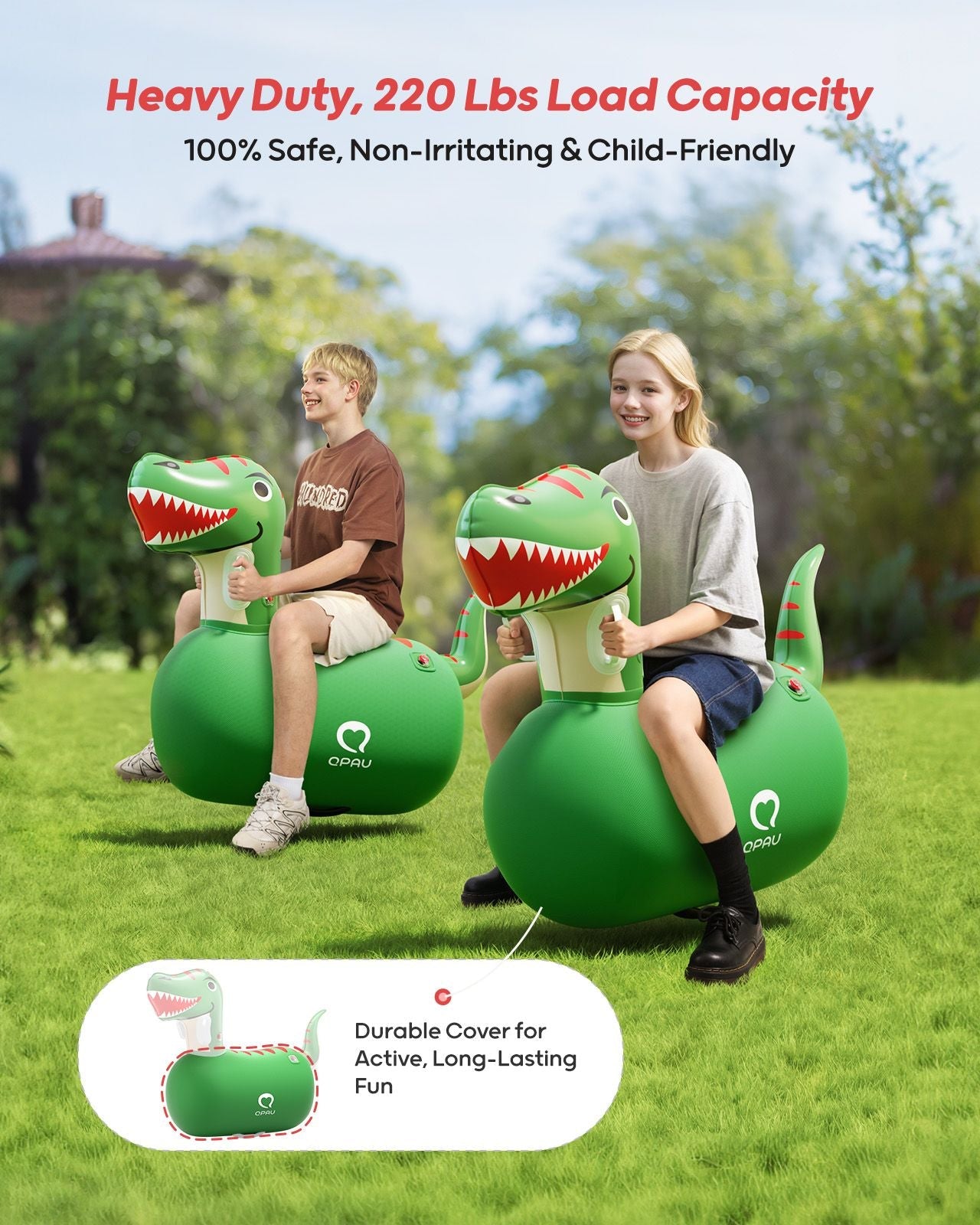 Giant Inflatable Dinosaur Bouncy Toy - Dual Hoppers - QPAU