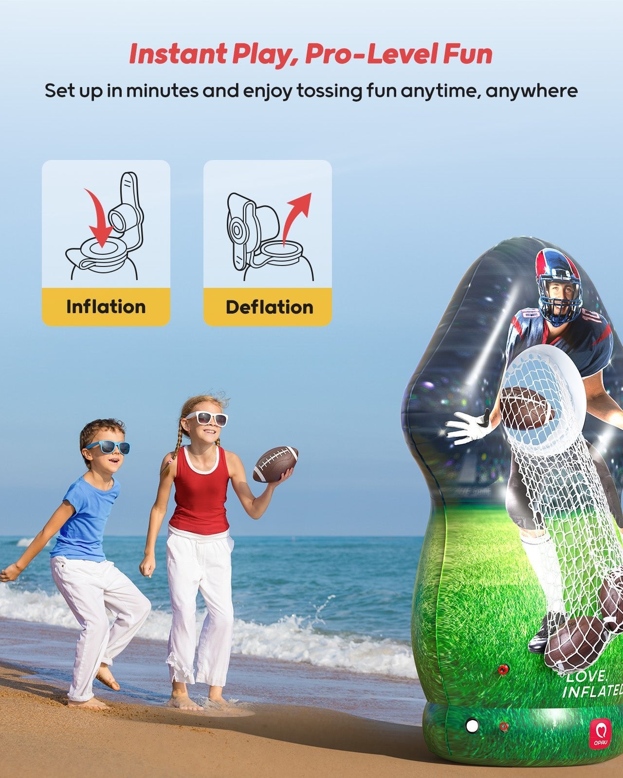 Inflatable Football Target Toss Games - QPAU