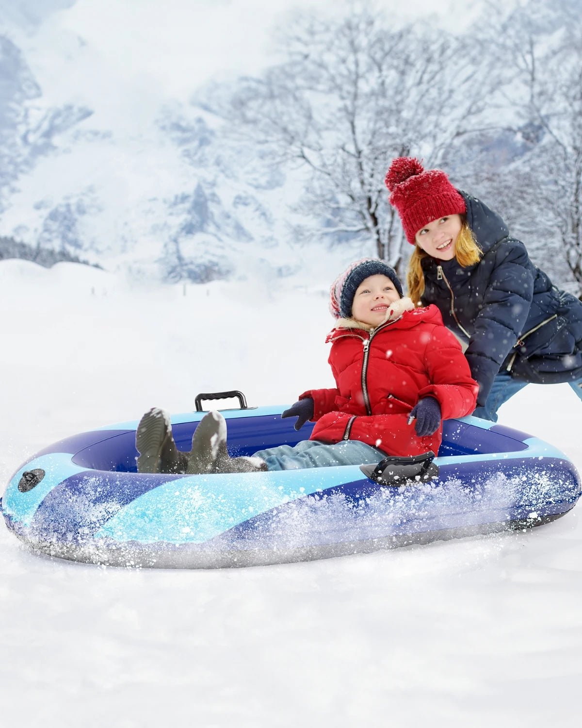 Inflatable Snow Sled with Handles - QPAU