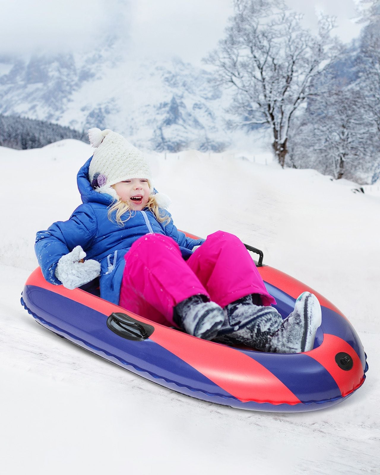 Inflatable Snow Sled with Handles - QPAU