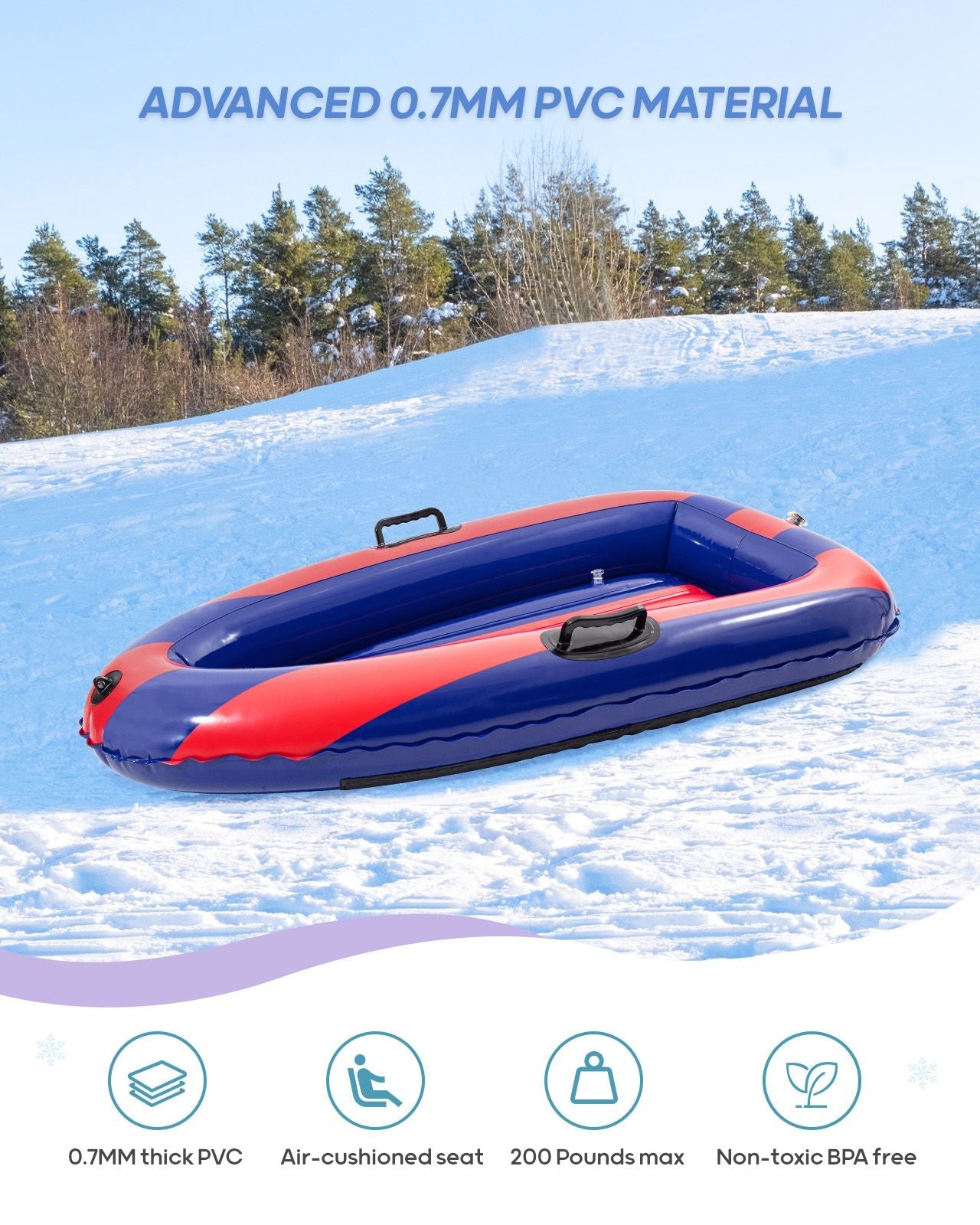 Inflatable Snow Sled with Handles - QPAU