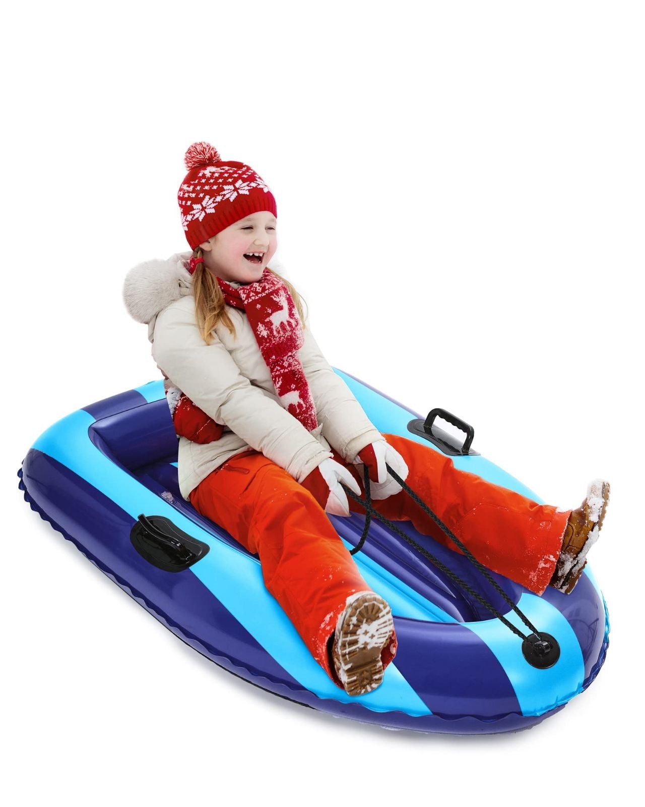 Inflatable Snow Sled with Handles - QPAU