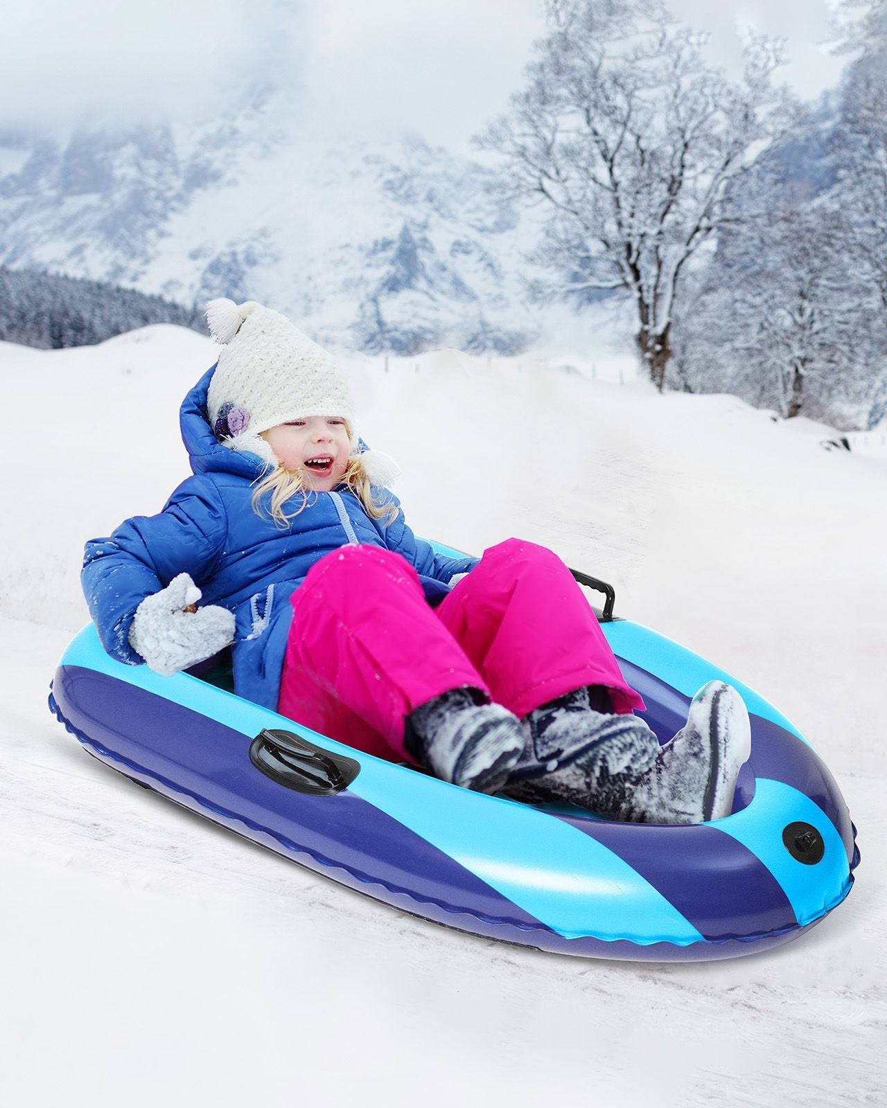 Inflatable Snow Sled with Handles - QPAU