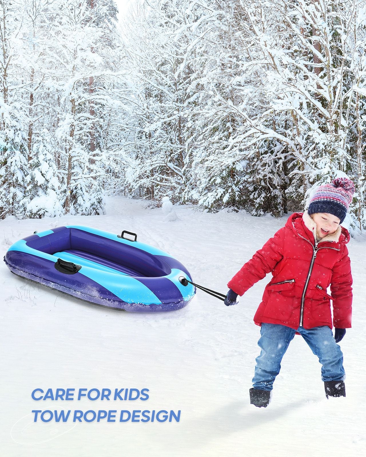 Inflatable Snow Sled with Handles - QPAU