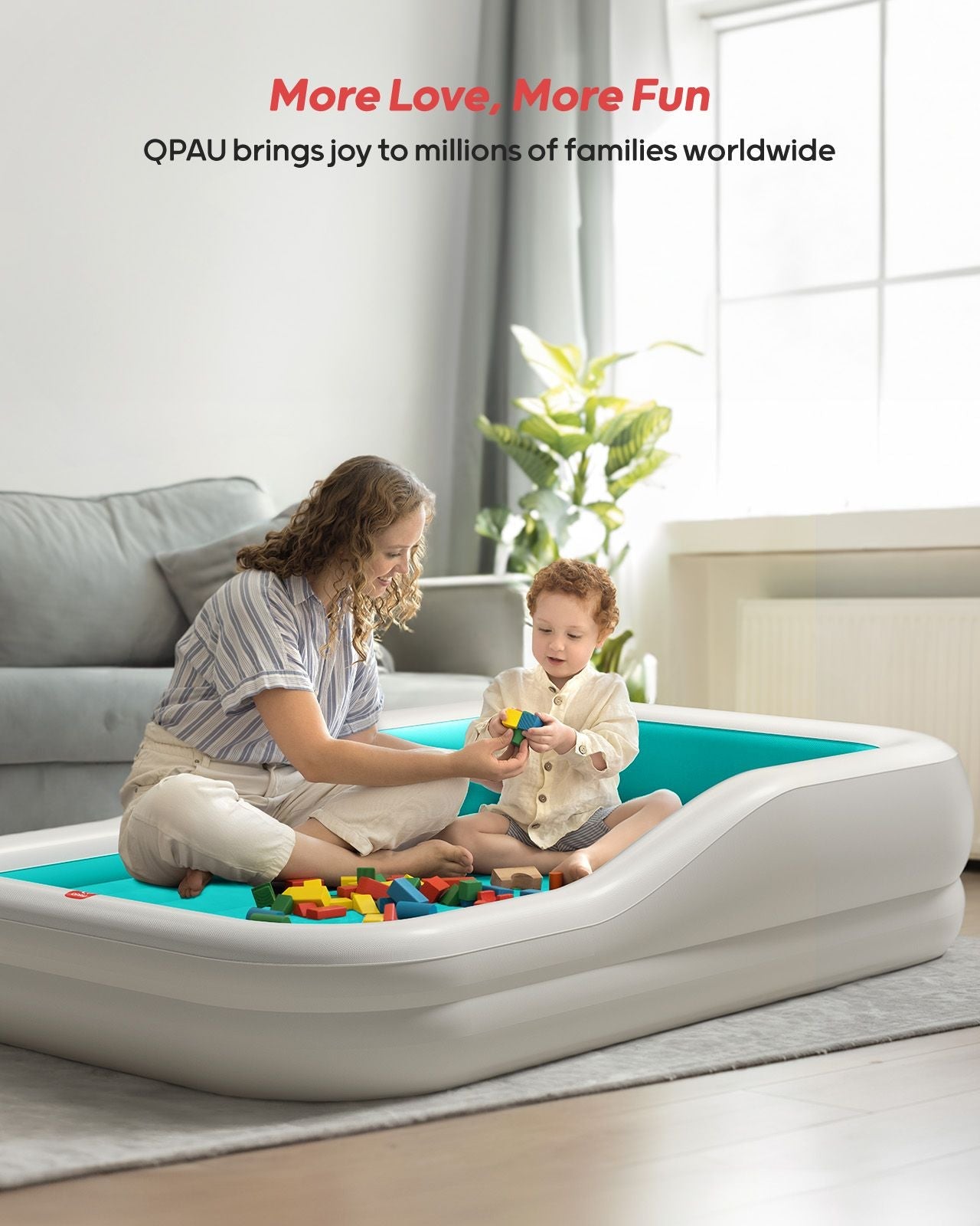 QPAU Large Inflatable Toddler Travel Bed outdoor indoor travel toddler bed