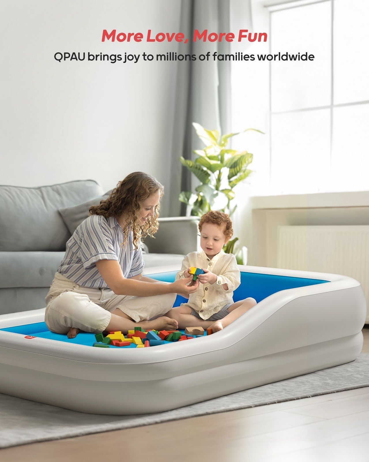 QPAU Large Inflatable Toddler Travel Bed outdoor indoor travel toddler bed