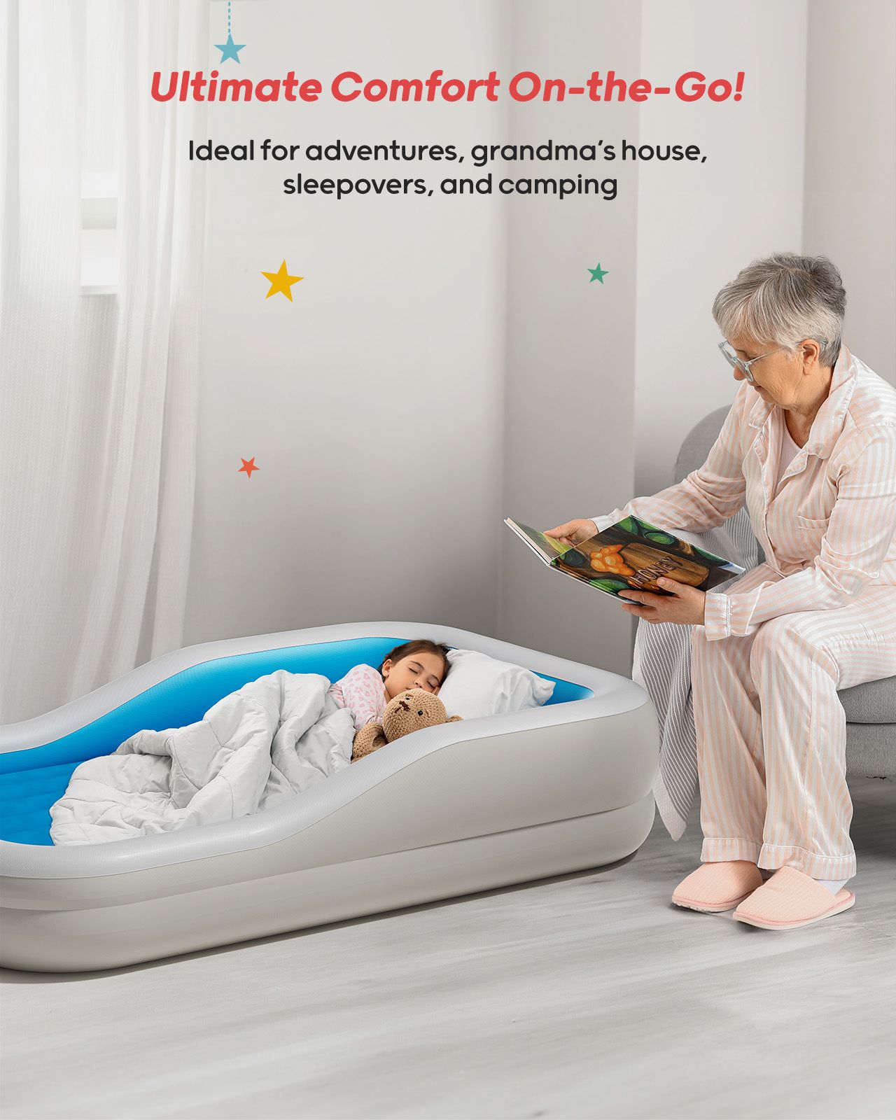 Large Inflatable Toddler Travel Bed - QPAU