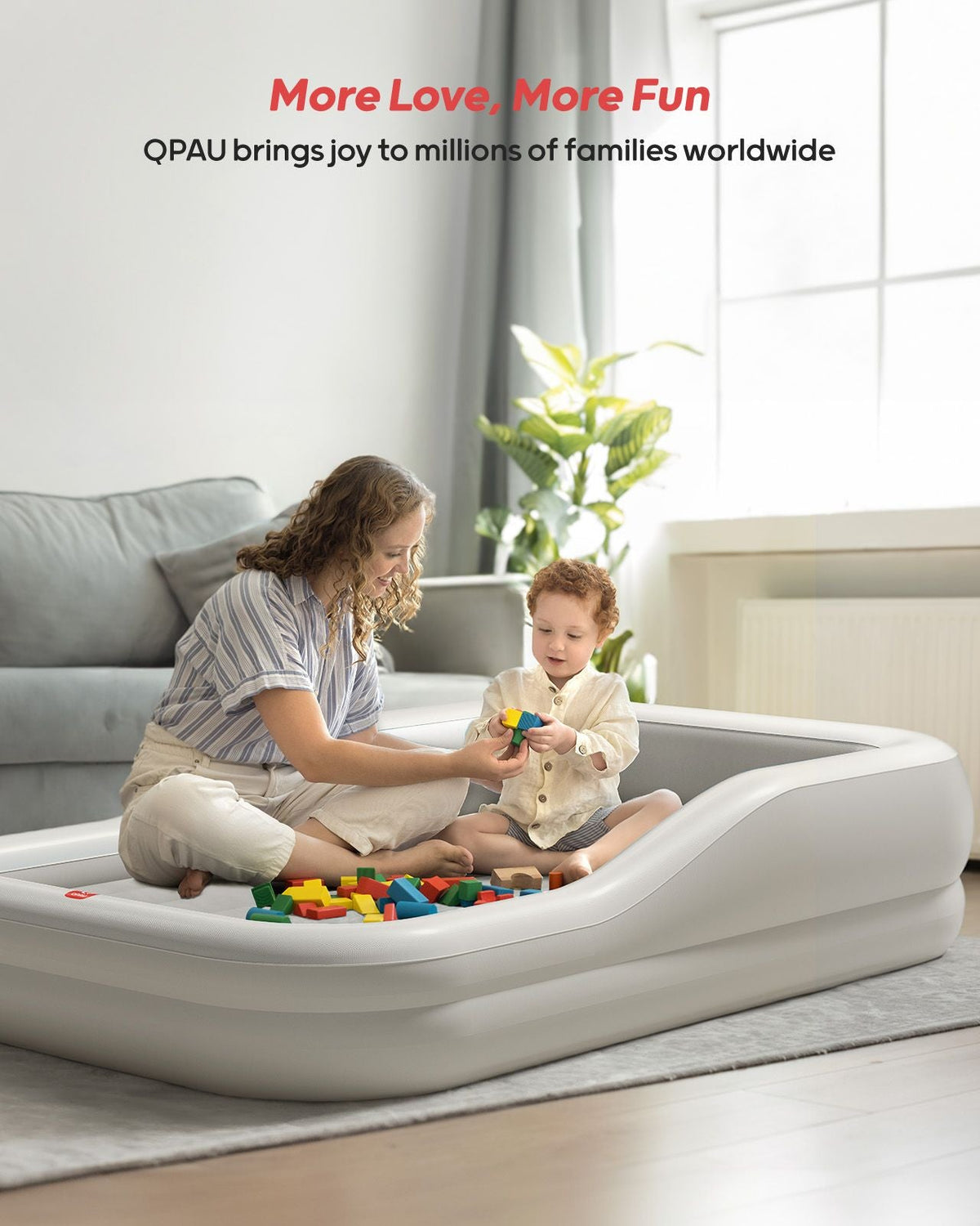QPAU Large Inflatable Toddler Travel Bed, outdoor & indoor travel ...