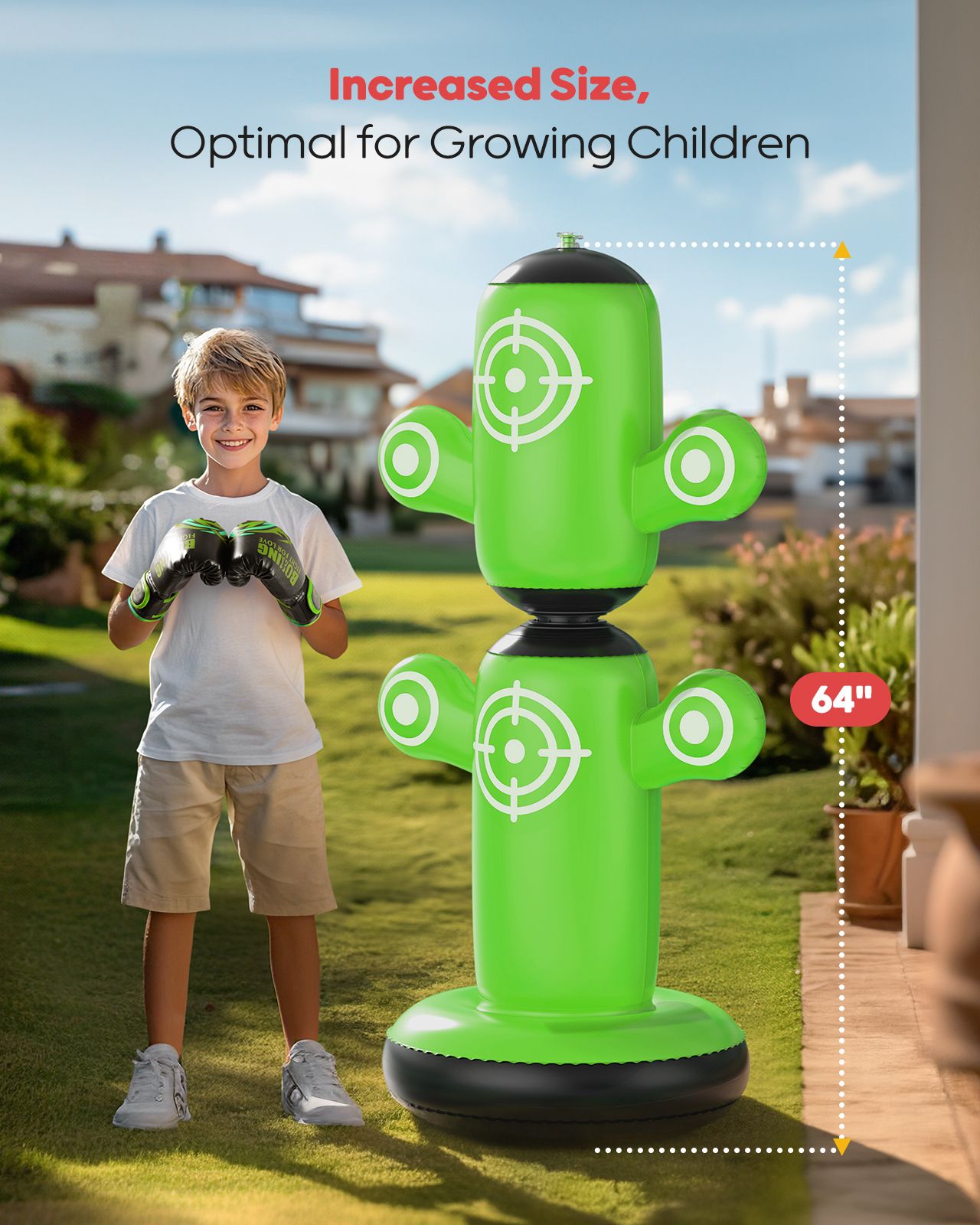 QPAU 360° Rotatable Kids Punching Bag with Gloves - QPAU